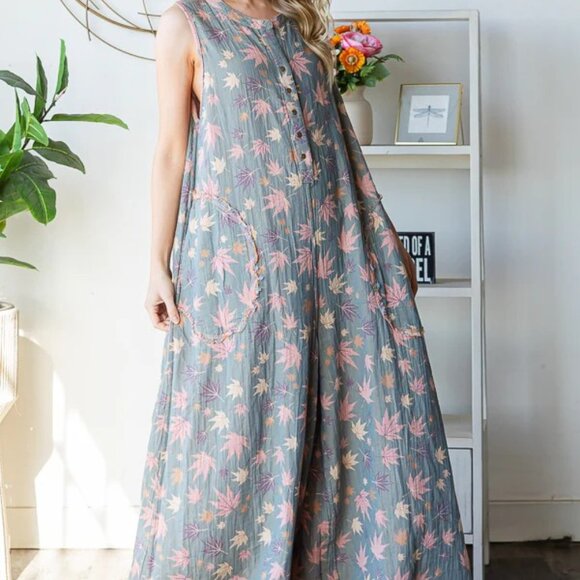 Oli & Hali Reversible Pink and Gray Wide Leg Jumpsuit - Picture 4 of 14